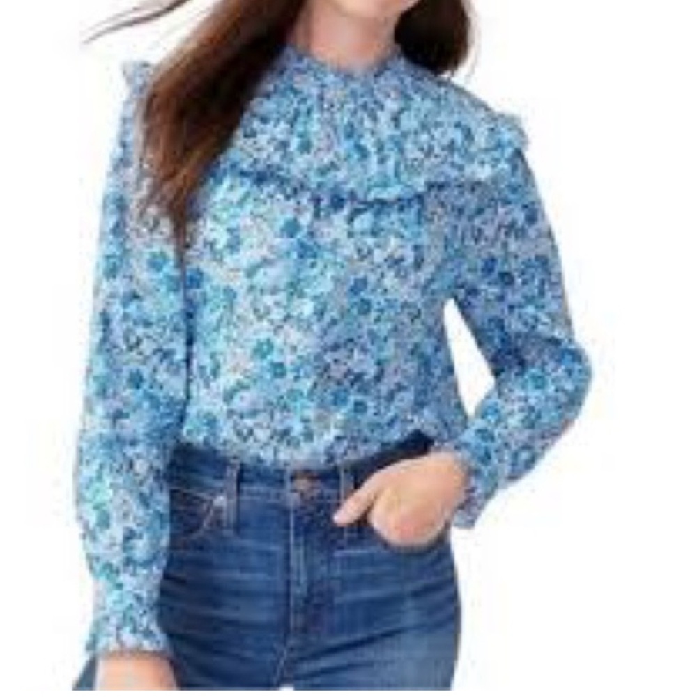 J.Crew x Liberty Fabrics Floral‎ Popover Blouse | Size M | EUC - Picture 4 of 11